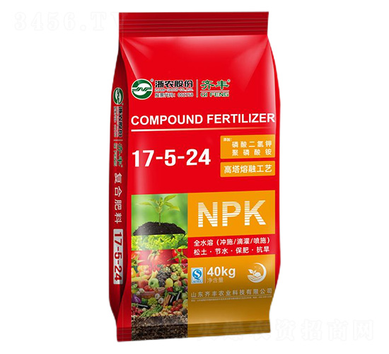 40kg高塔熔融復(fù)合肥料17-5-24-齊豐農(nóng)業(yè)